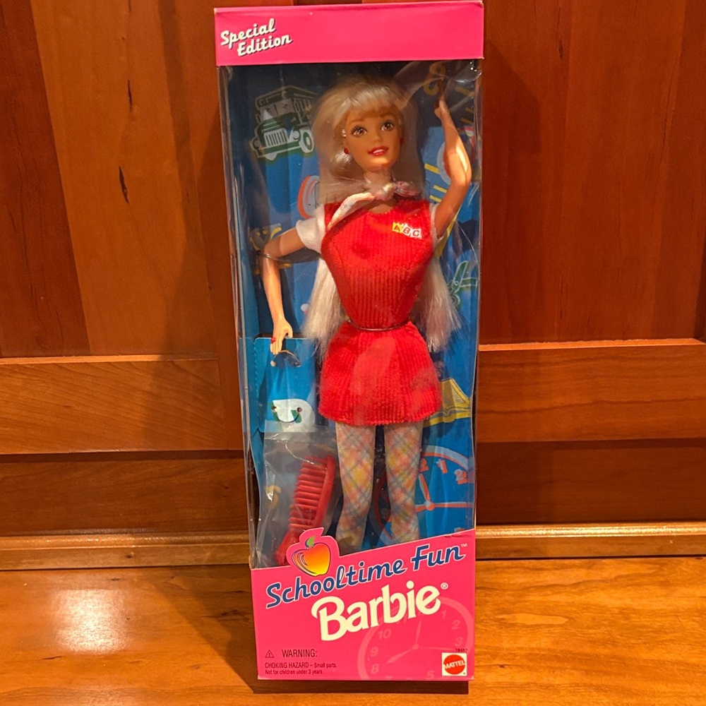Schooltime  Fun Barbie - Red Dress with Multicolor Argyle Tights